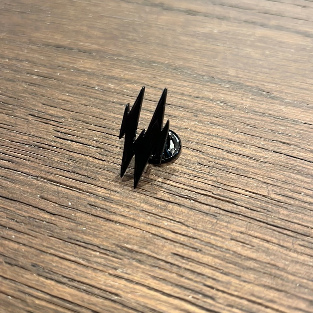 Saint Laurent Black Lightning Enamel Pin